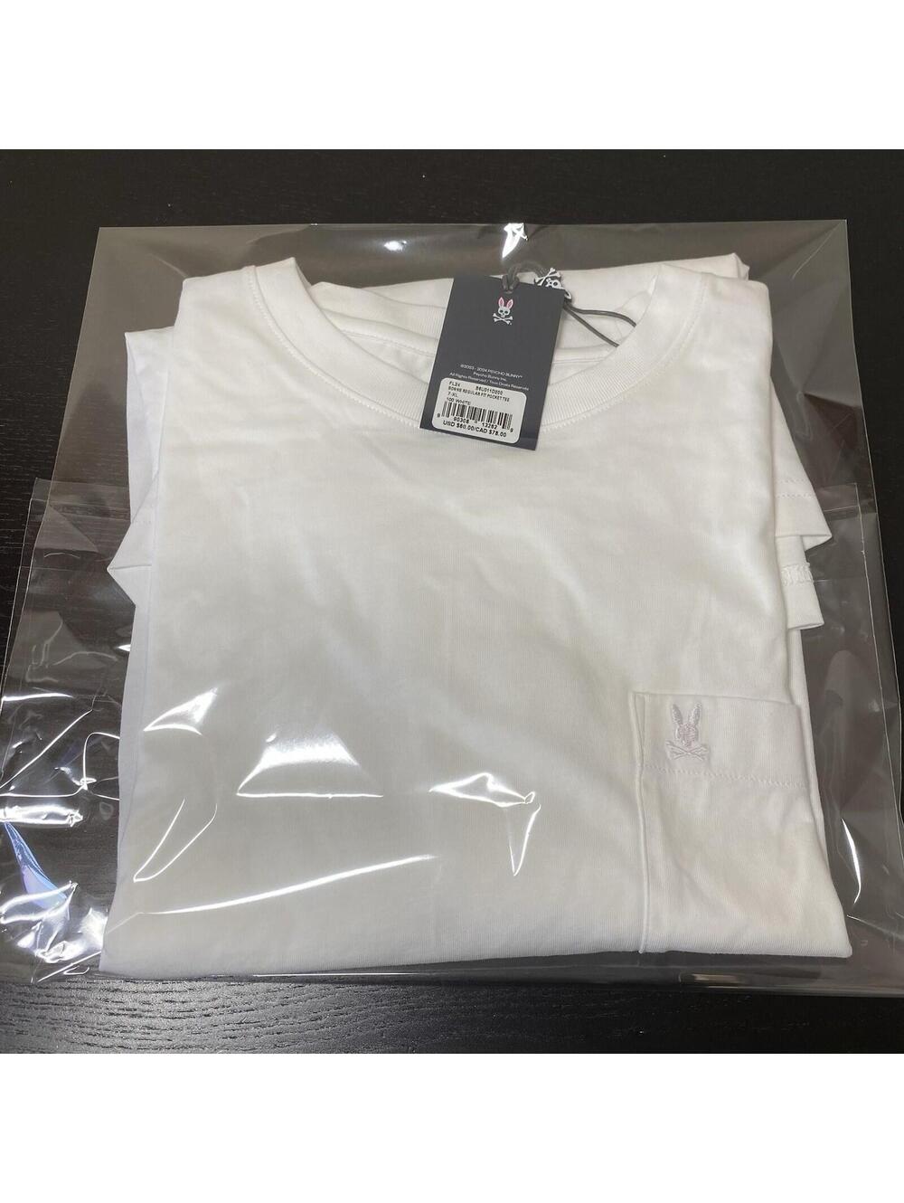Psycho Bunny Men’s Bonnie White Pocket Tee Shirt Size XL